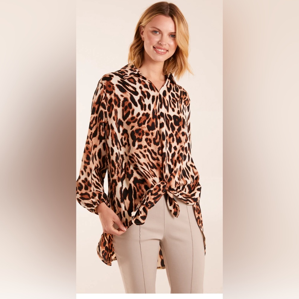 H&M animal print blouse